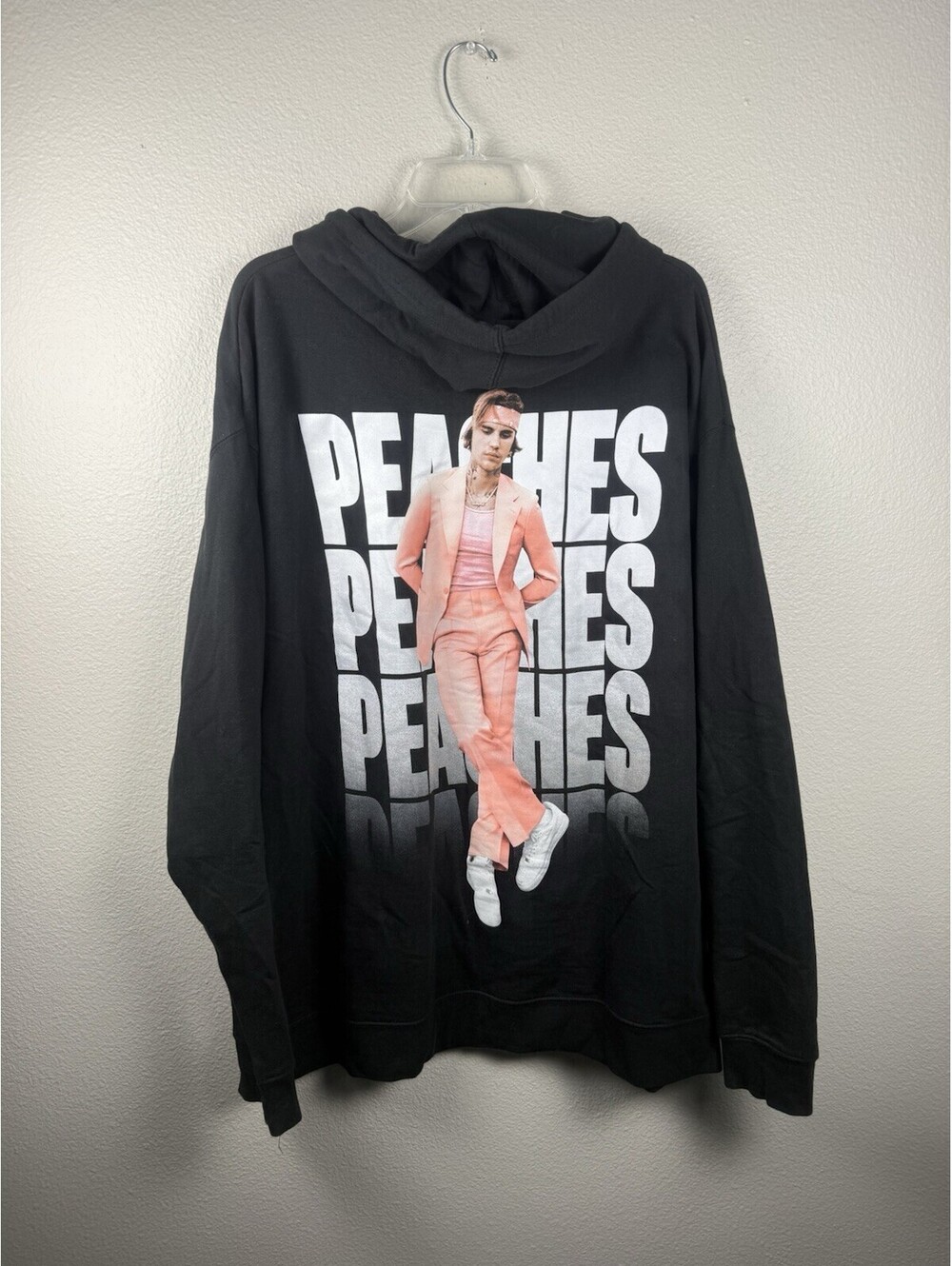 Justin Bieber Peaches Hoodie XL Black 2024 Official Merch Graphic Pullover